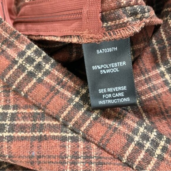 Aakaa Pleated Plaid Mini Skirt High Rise waist Brown Size Small Preppy Academia - Picture 6 of 11